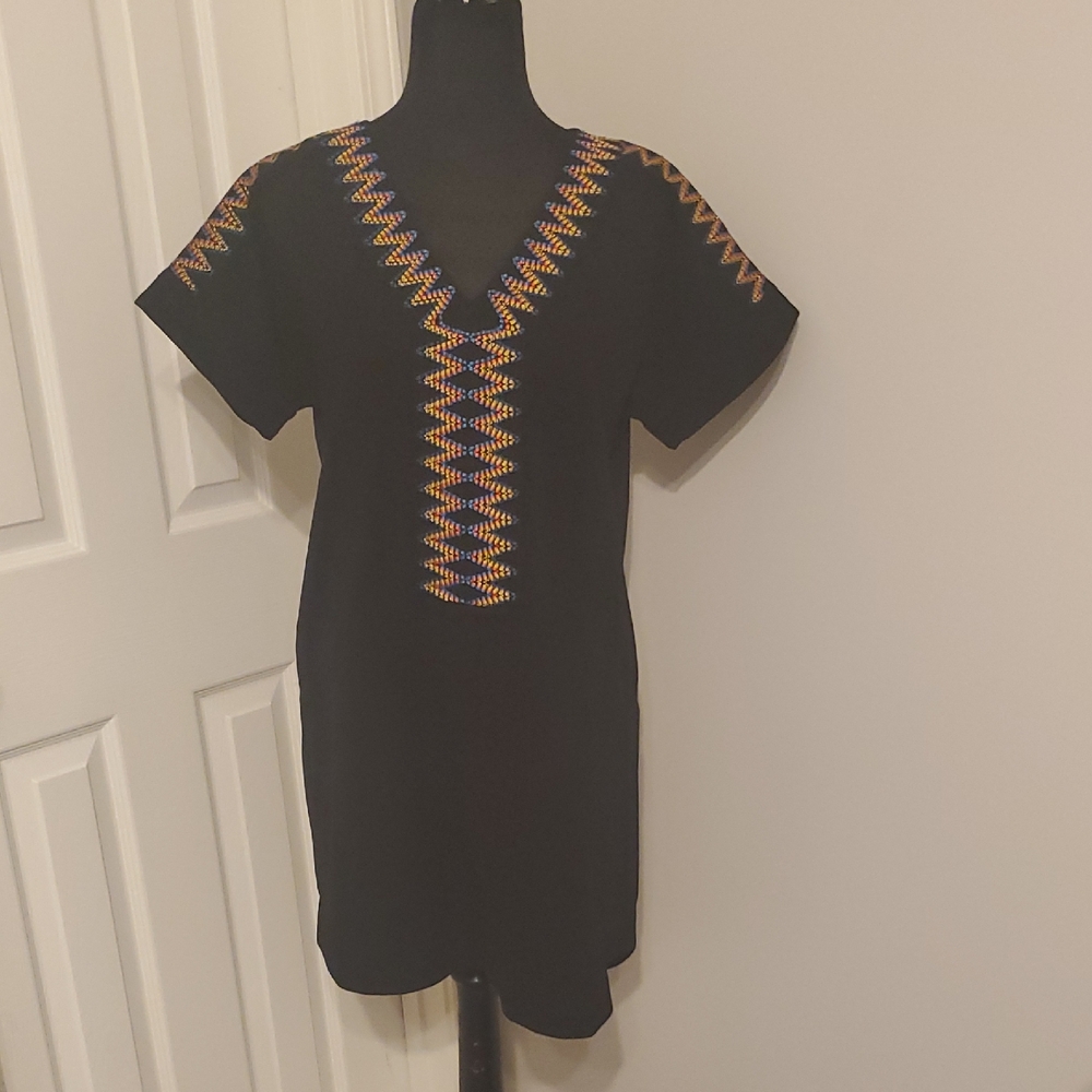 Sugarlips Black Dress with Vibrant Embroidery